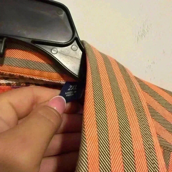 Robert Graham Shirt Men’s 2XL Striped Button Up Cotton Multicolor Long Sleeve - Picture 6 of 6